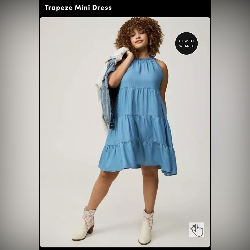 Denim Trapeze Mini Dress